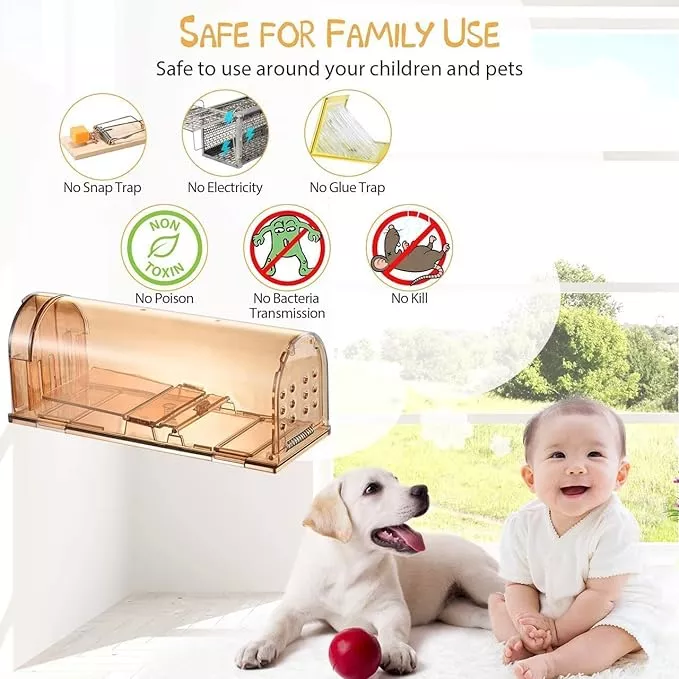 No Kill Live Mice Catch Cage, Indoor and Outside Humane Mouse Traps